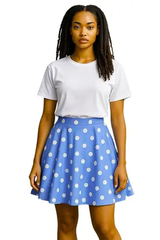 Jodi Kristopher Polka Dot Pleated Periwinkle Skirt with Tulle layers Jrs Size 1