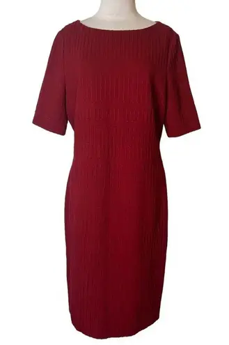 Hugo Boss Hadea Textured Jersey Sheath Dress Red