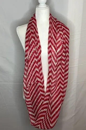 infinity Scarf  Red White Pink Lightweight