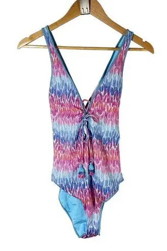 Becca  Joshua Tree One Piece Swimsuit Plunge Neck Adjustable Strap Large - Image 1