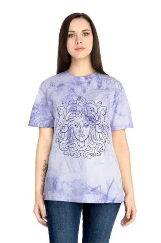 Handmade Medusa Graphic Tee Purple Marble Tie-Dye Unisex T-Shirt Size L