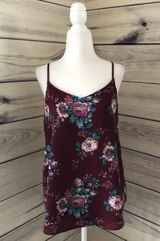 Pink republic Burgundy Floral Patterned Tank Top