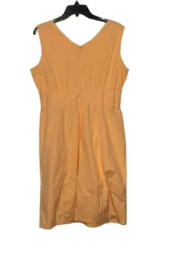 Gap  Tank Dress Size 14 Orange Cotton Stretch Blend Womens Back Zip Sleeveless