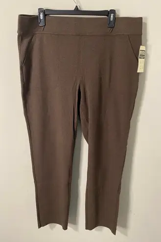 New Duluth Trading Co Women's Natural Cotton Slim Leg Pants, Size XL x 29 Brown