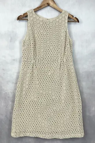 Garnet Hill Womens Dress Size 6P Eyelet Sheath Brunch Coastal Cottagecore Chic