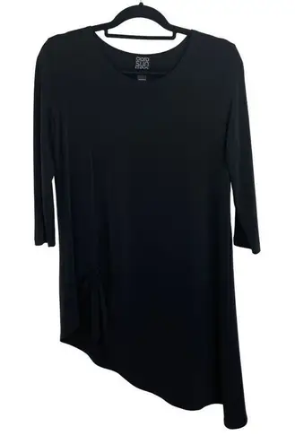 Clara Sun Woo Black Stretch Asymmetrical Tunic Top Size S