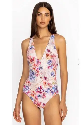 Johnny Was One Piece Swimsuit Summer Days Eyelet Crossback New Size Small Floral