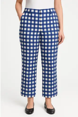 Max Mara Broad-Gingham Pants Size 16