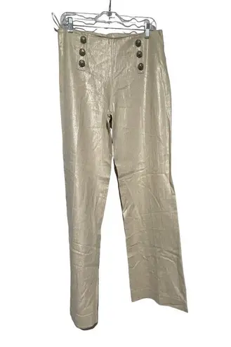 Blank NY Women's Isabel High Waist Semi Wide Leg Linen Blend Classy Pants Cream Size 4