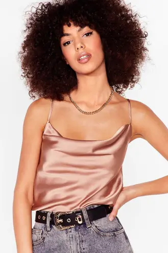 Nasty Gal Cowl Neck Satin Cami Top