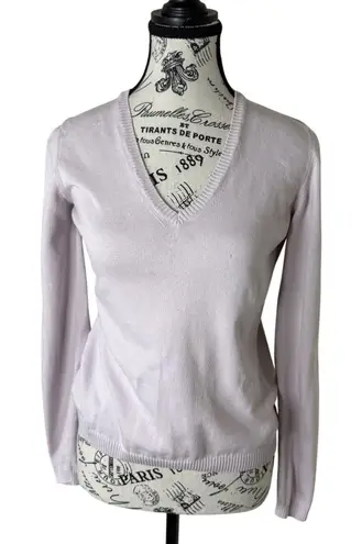 Loro Piana sweater Women's Size 42 Ligth Lavanda Cotton V-Neck Top Long sleeve