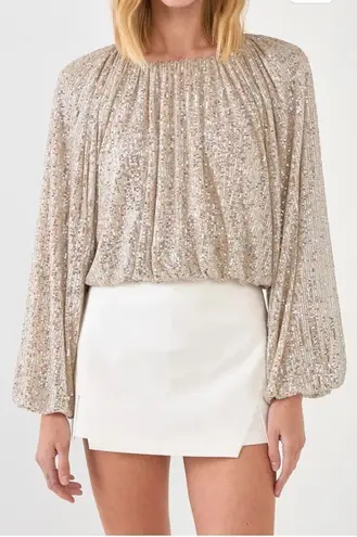 Endless Rose NWT Boutique Sequin Blouson Top Sz M