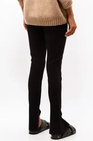 ANINE BING Max Pants Women's Black Straight Leg Split Hem Pants Size 34 2 Luxury