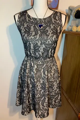 Heart soul Black Lace Overlay Dress