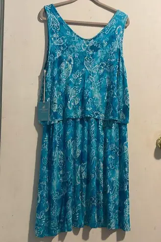 Caribbean Joe Blue Sleeveless Sundress for Casual Resort Wear