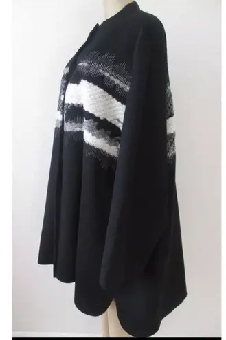 MARLA WYNNE WOOL BLEND EMBROIDERY TOPPER LONG SLEEVE COAT SIZE M Size M