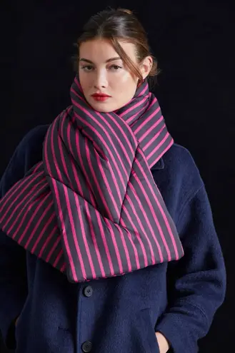 Maeve  Anthropologie Striped Puffer Scarf