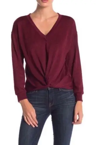 Lush Clothing Lush Twist Front Long Sleeve Sweater Top NWT Red