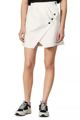 Sandro Paris Ecru Zoelle Asymmetric Button A-Line Mini Skirt S