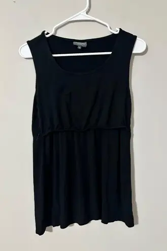 Milk Nursingwear Black Sleeveless Gathered Maternity Top Size S Rayon Spandex