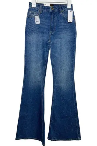 Lee  Women's Blue High-rise Flare Jeans At Free People In Moutain Hike, Size: 25