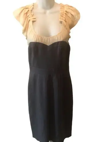 Rebecca Taylor Silk Blend Corset Inspired Dress 6 Off Shoulder Cream Romantic