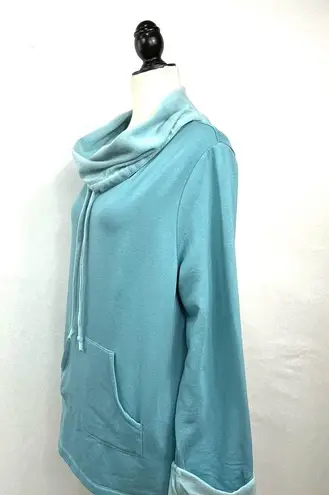 Pajamagram Teal Cowl Neck Fleece Sleep Shirt Top Size M