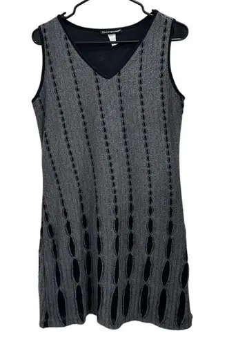 Saint Tropez West VTG Gray Black Cutout Sleeveless Dress Punk Goth Grunge Fairy