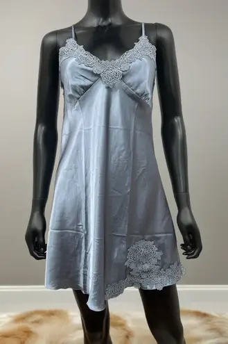 NWOT Heather Silky Lace Pleated Sleeping Gown Sz XL. Blue