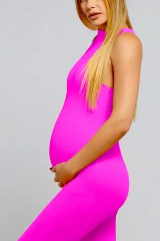 Bumpsuit Sleeveless Mock Neck Maternity Jumpsuit Bodysuit Pink Purple Size undefined