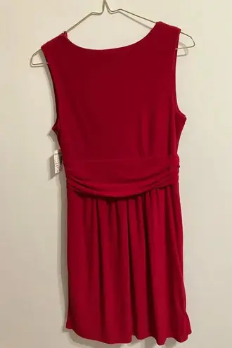 Roz & Ali Sleeveless Cowl Neck Dress Red Womens 6P