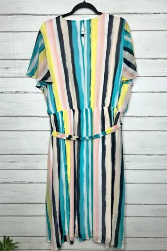 Lane Bryant  Colorful Stripe Midi Dress Size 24