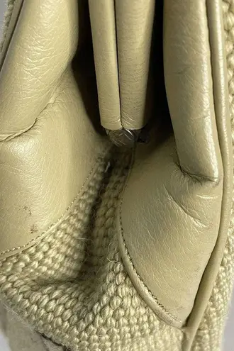 Vintage 50's Needlepoint Floral Purse Handbag Pockets Coin Purse Beige