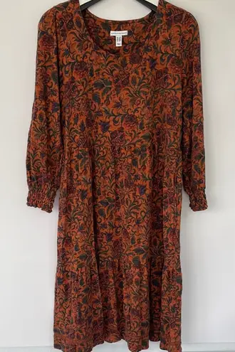 Denim & Co. Canyon Retreat Regular Easy Midi Boot Dress Pockets Sundress LP Size undefined