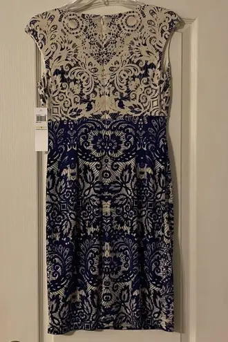 Maggy London NWT Beige and Navy Dress - Size 2