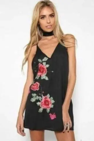 SEEK the Label NWT black floral slip dress