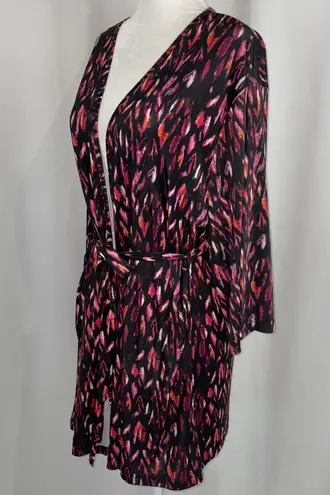 5 TWO 3 New Robe Cardigan Lightweight Knit Kimono Jacket Black Pink