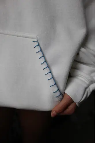 sailboat patchwork hoodie White Size s