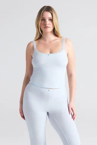 SKIMS Soft Lounge Lace Cami in Blue Quartz, Size Small