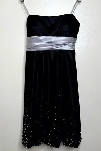 Vintage Y2K Jump Apparel Formal HoCo Prom Bubble Dress Juniors Size 3/4 USA Made Black