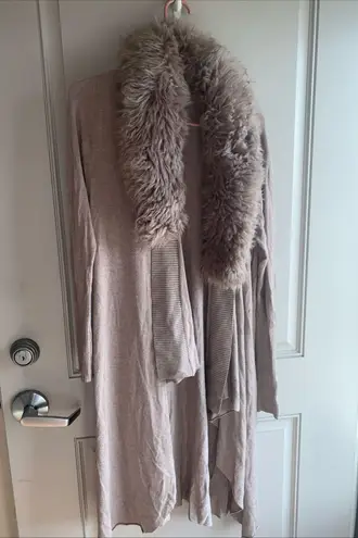 Sioni Faux Fur Cardigan Brown Size M