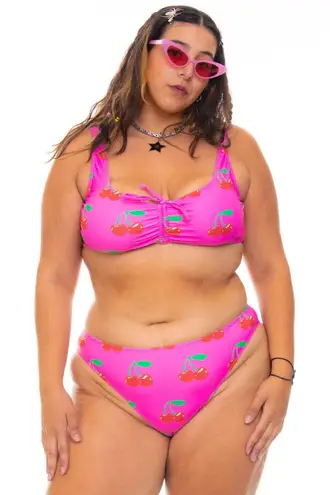Tunnel Vision Cherry High-waisted Bikini Set