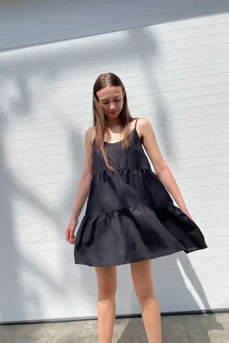 Oak + Fort Tiered Mini Dress - Russet Brown