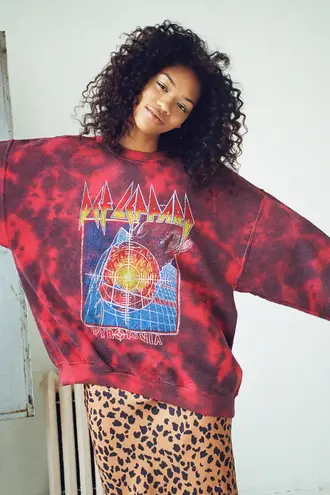 Urban Outfitters Def Leppard Tie Dye Sweatshirt Red 45 30 Off Retail From Katie