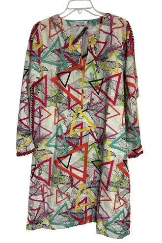 Sohaye By Diners Womens Printed Tunic Kurta L Multicolor Cotton Linen Blend 14 Red Size L