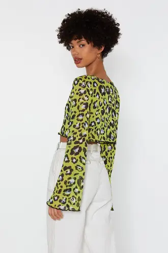 Nasty Gal Leopard Mesh Top