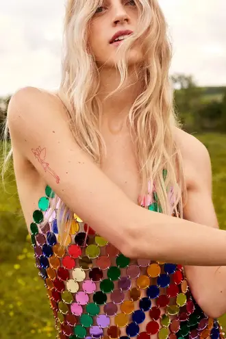 Nasty Gal Rainbow Disc Sequin Mini Dress