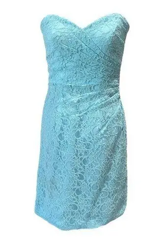 Kennedy Blue Strapless Sweetheart Neckline Lace Mini Dress Size 8 Coquette PROM