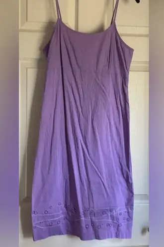 Vintage Y2K Mossimo Dress with Spaghetti Straps and Embroidered bottom Purple Size L