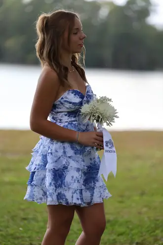 Stacees floral homecoming dress Blue Size 0